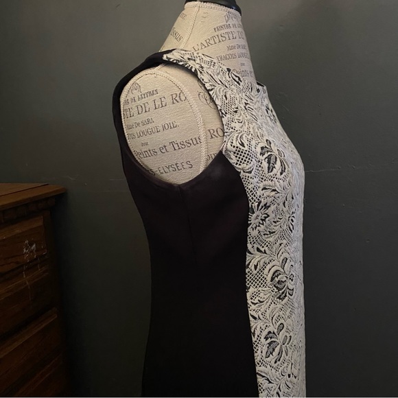 Emma & Michelle sleeveless black sheath dress with lace detail - Picture 6 of 8